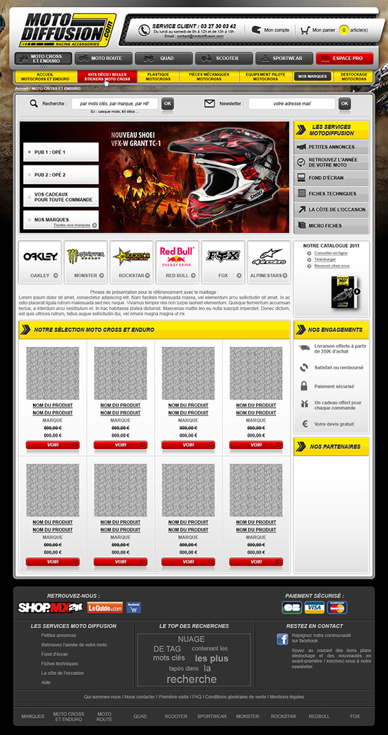 charte graphique du site web Moto Diffusion